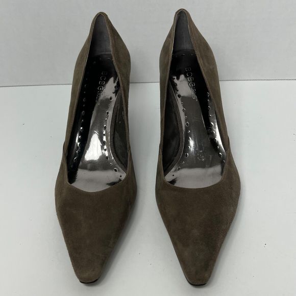 BCBG Girls Grey Leather Suede Pump Heel "Millenium3" Size 8.5B SEE DESCRIPT - Picture 5 of 14